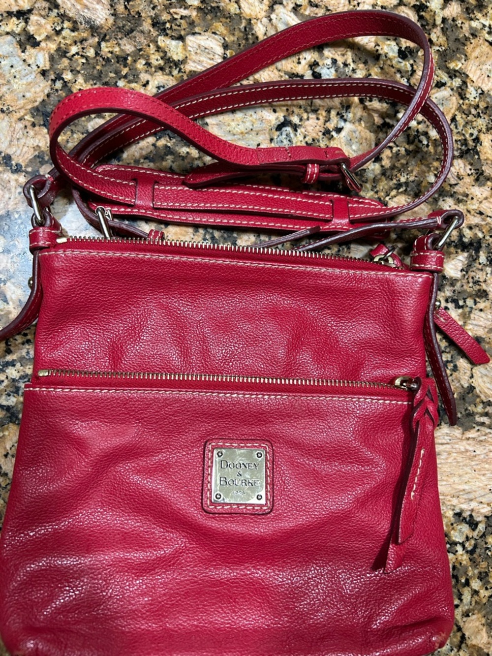 Dooney & Bourke Red Leather Crossbody Shoulder Bag